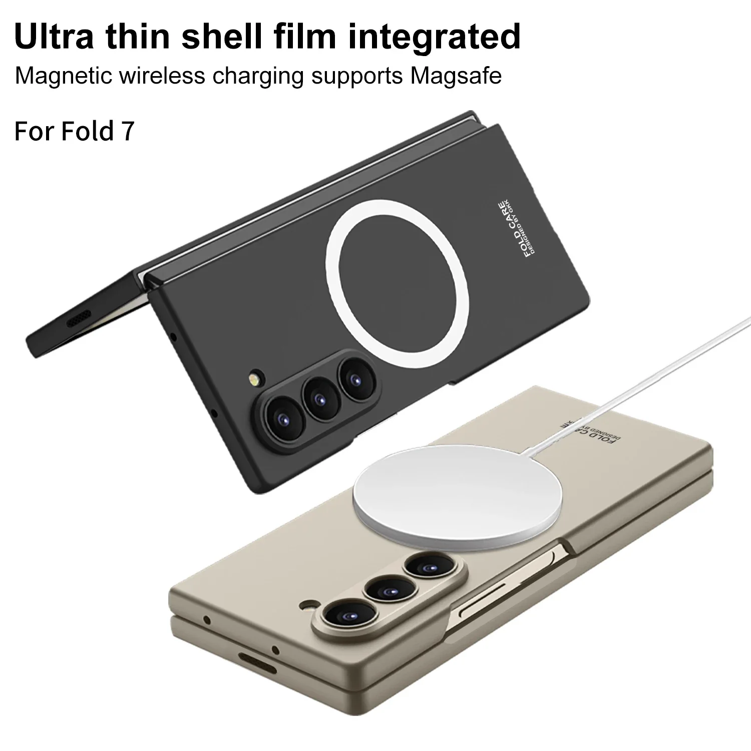 Ultra-Thin Magnetic Wireless Charging Phone Case with Tempered Glass Protector