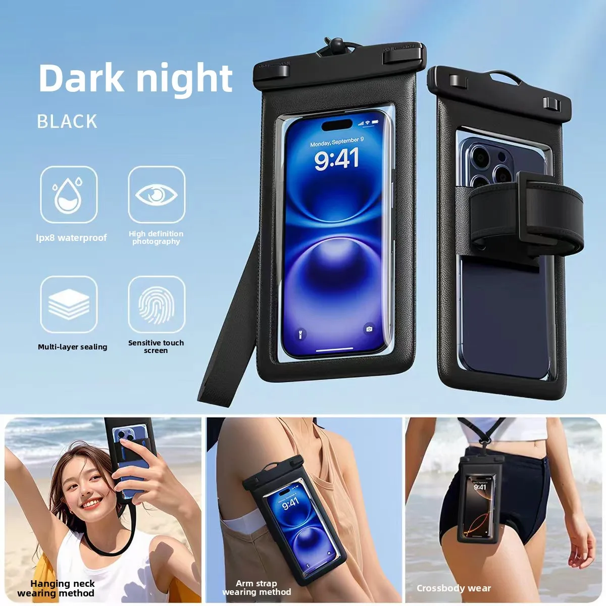 Universal Waterproof Floating Phone Pouch with Lanyard & Armband