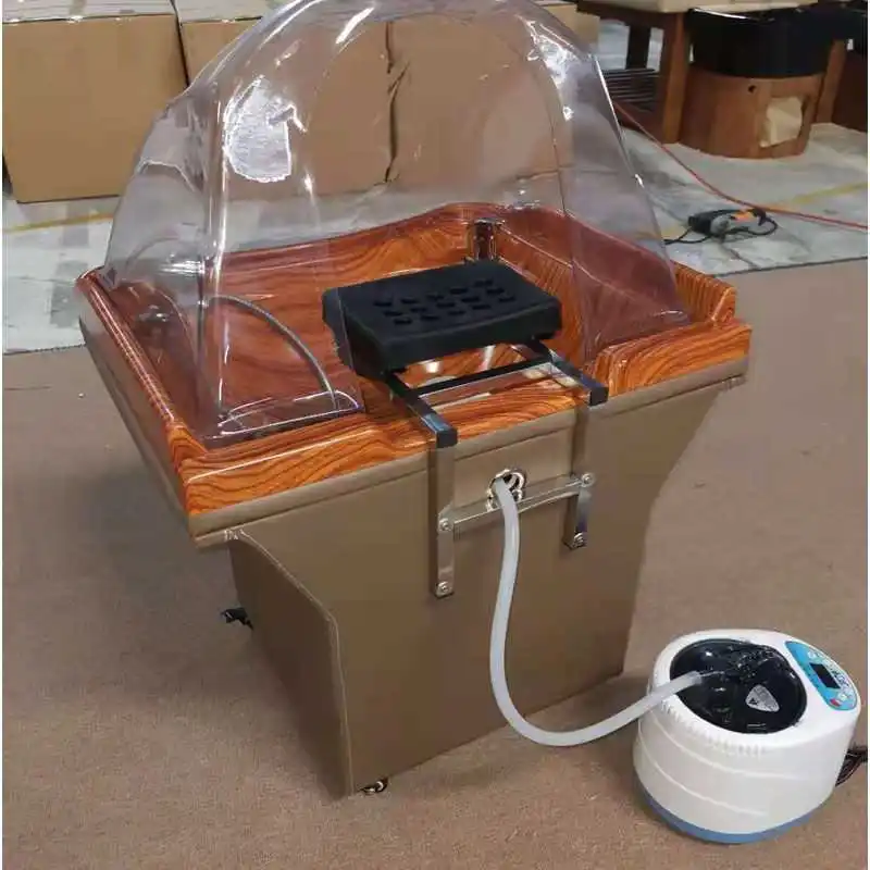 

Hair salon mobile head treatment shampoo basin with fumigation and steaming water circulation