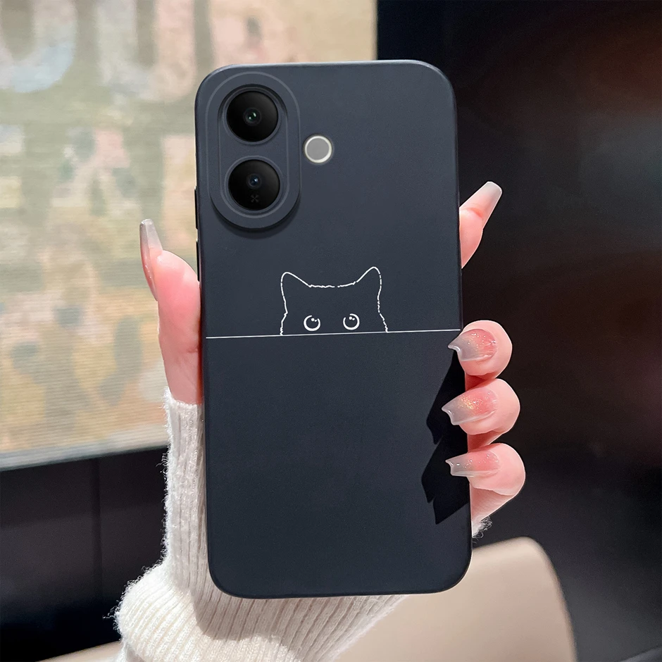 Cute Cartoon Kitten Heart Drop-Resistant Anti-Scratch Phone Cover