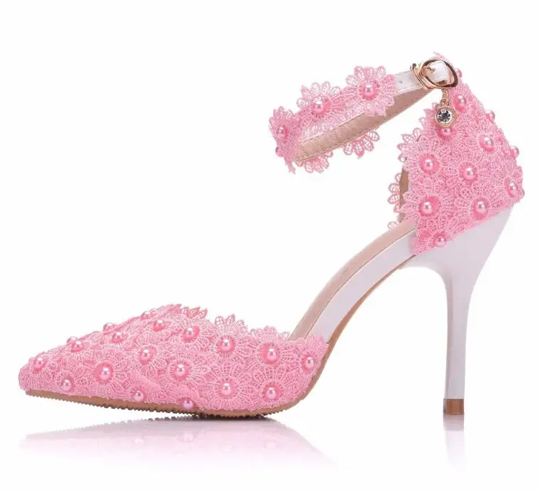 Sb281b8a23fe94360935a0f720296c419H Elegant Pointy Lace Rhinestone Bridal High Heel Sandals for Women