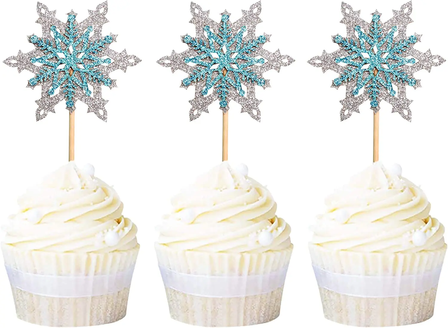 1 Pack Snowflake Oh Baby Cake Topper Glitter Baby Shower Snowflake Cake  Pick Decorations for Winter Snowflake Theme Baby Shower Kids Birthday Party