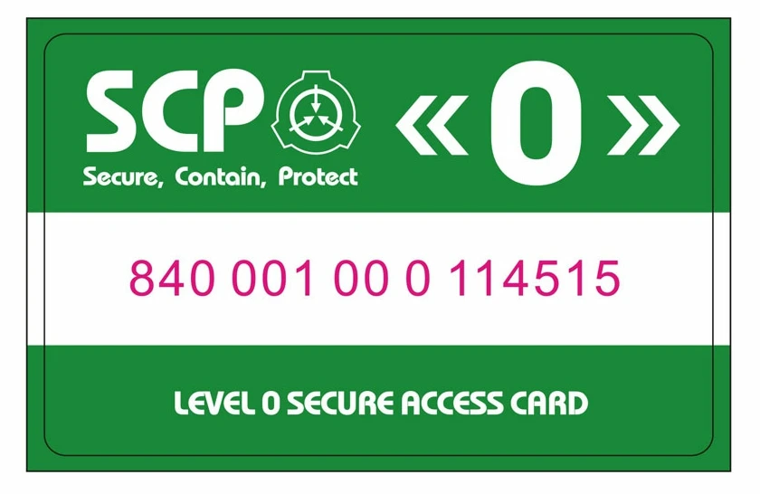 SCP foundation GUARD secret PVC hardcard Special Logo Cosplay