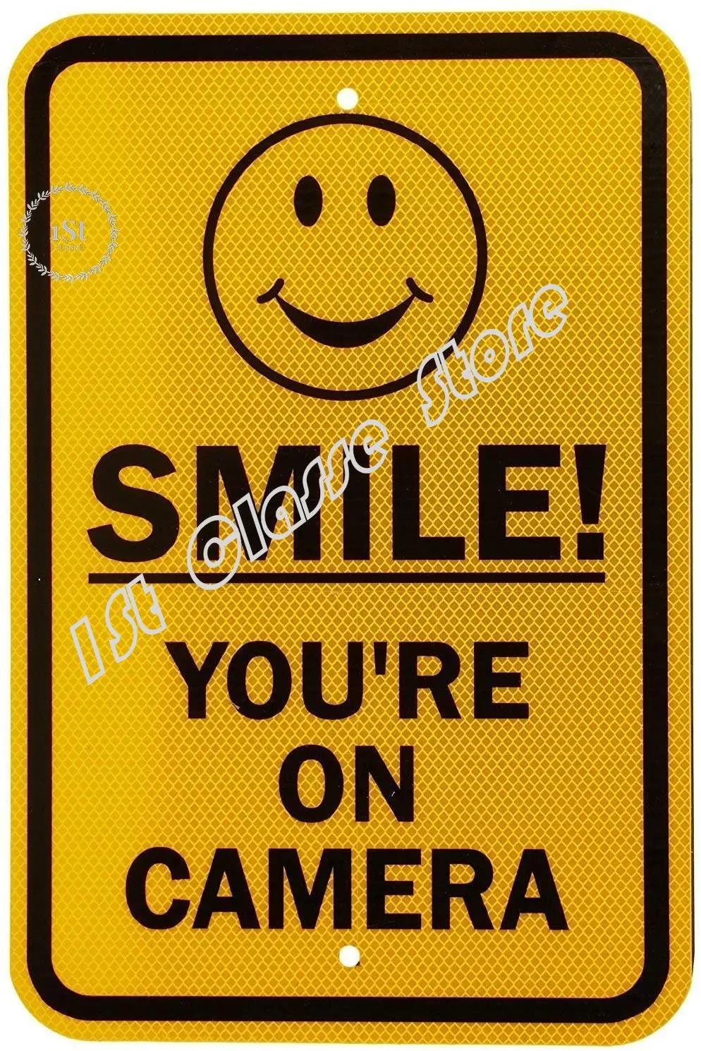 

Smile! You're On Camera Metal Tin Sign Plaque Wall Decor Art Shabby Chic Gift Suitable for Indoor/Outdoor 12x8 Inch