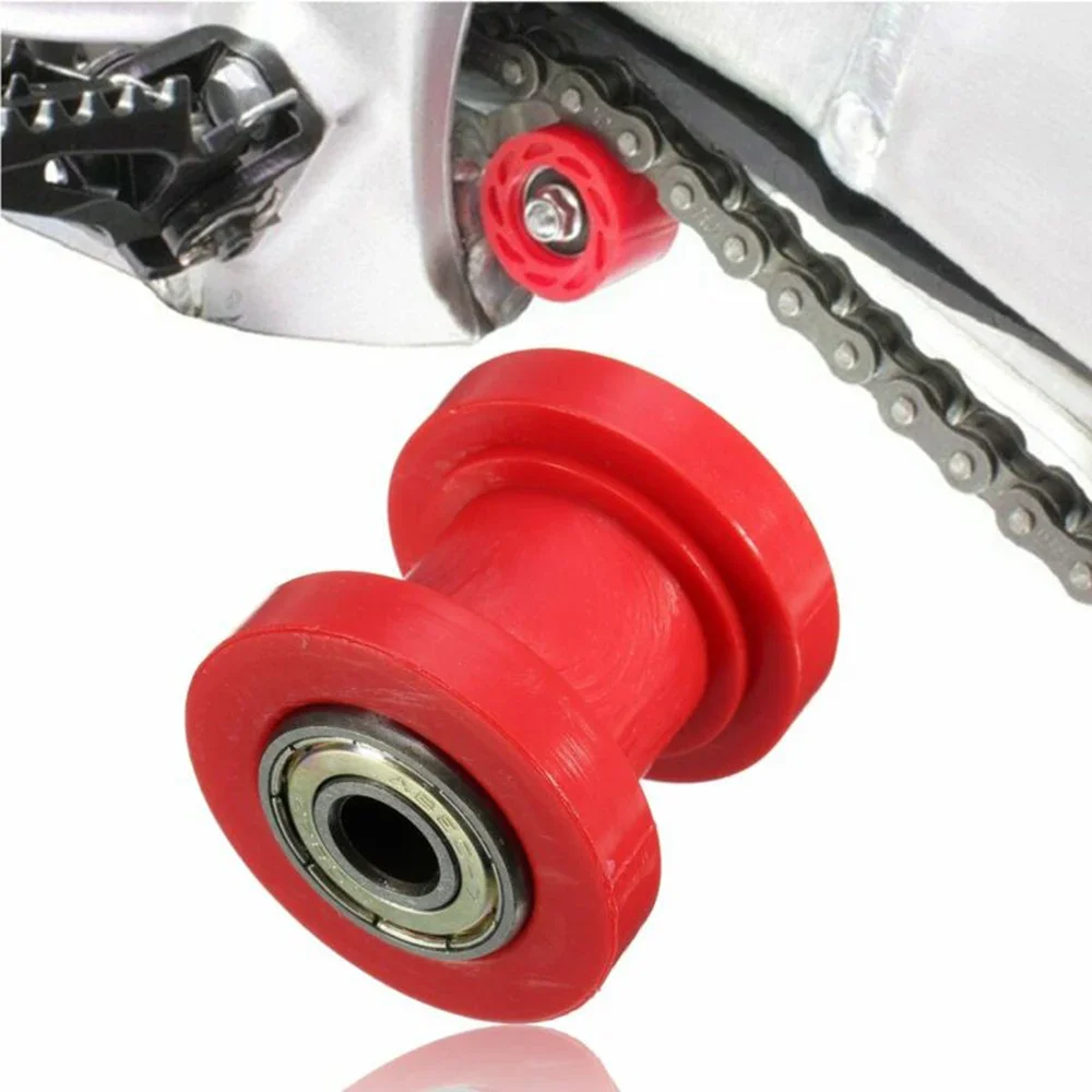 1pc ATV Parts Chain Roller Slider Tensioner Pulley Wheel Guide Red 8mm Accessories For Pit Dirt Bike ATV precision built in double axis linear guide square aluminum roller bearing sgr15 sgb 4 5 wheel lock slider industrial track