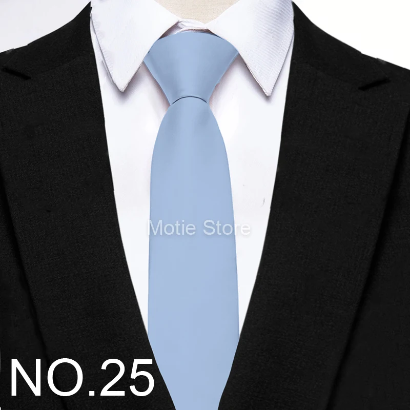 Herren-Krawatten, 6 cm, klassisches Polyester, handgefertigt, schmale Krawatte für Hochzeit, lässige Krawatten, Anzüge, einfarbiger Druck, Krawatte, Geschenk – Detail 24