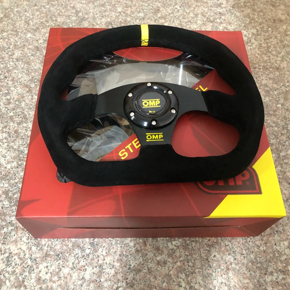 

D Sharp 330MM Universal Racing Drift OMP Steering Wheel Car Suede Leather JDM Steering Wheel Volantes For VW HONDA TOYOTA BMW