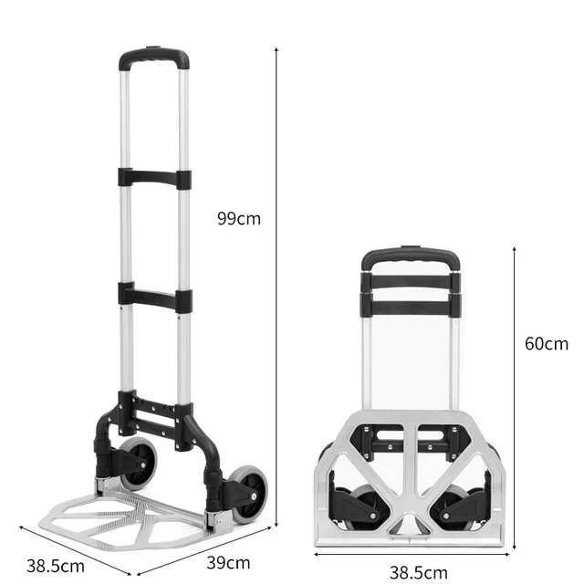 Multifunkcionális Egykerekű Kocsi Otthoni Poggyászkocsi Összecsukható Hordozható Rakomány King Pull Truck Travel Mini Vásárlási Trolley - Image 5