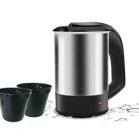 Mini Electric Kettle Tea Coffee Stainless Steel 1000W Portable Travel Water Boiler Pot 0.5L For Hotel Family Trip 1