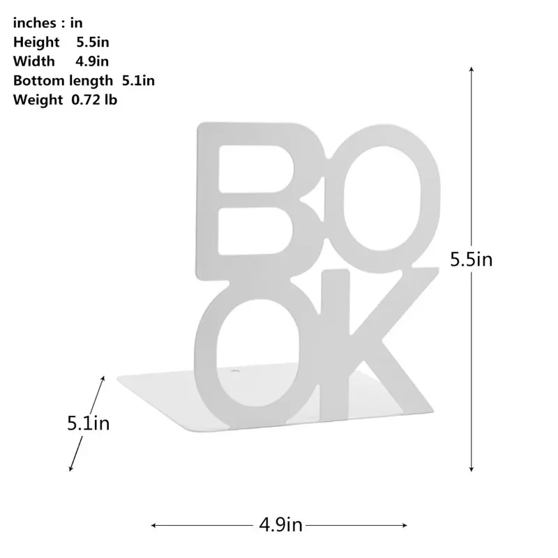 Bookends 140mm Book Letter Baffle Clip Metal Book Stand File Customization