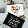 Personalised Makeup Bag Custom Name Cosmetic Case School Pencil Bags Travel Canvas Toiletry Pouch Teachers Day Gift for Teacher 1