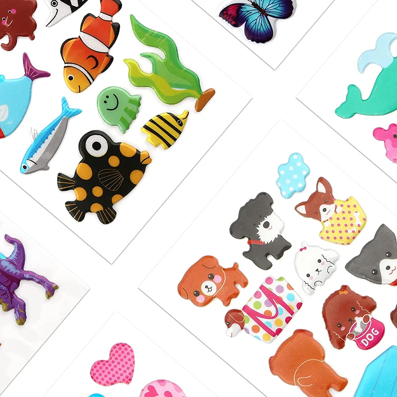 20pcs 3D Stickers for Kids Toddlers 500+ Puffy Stickers Variety