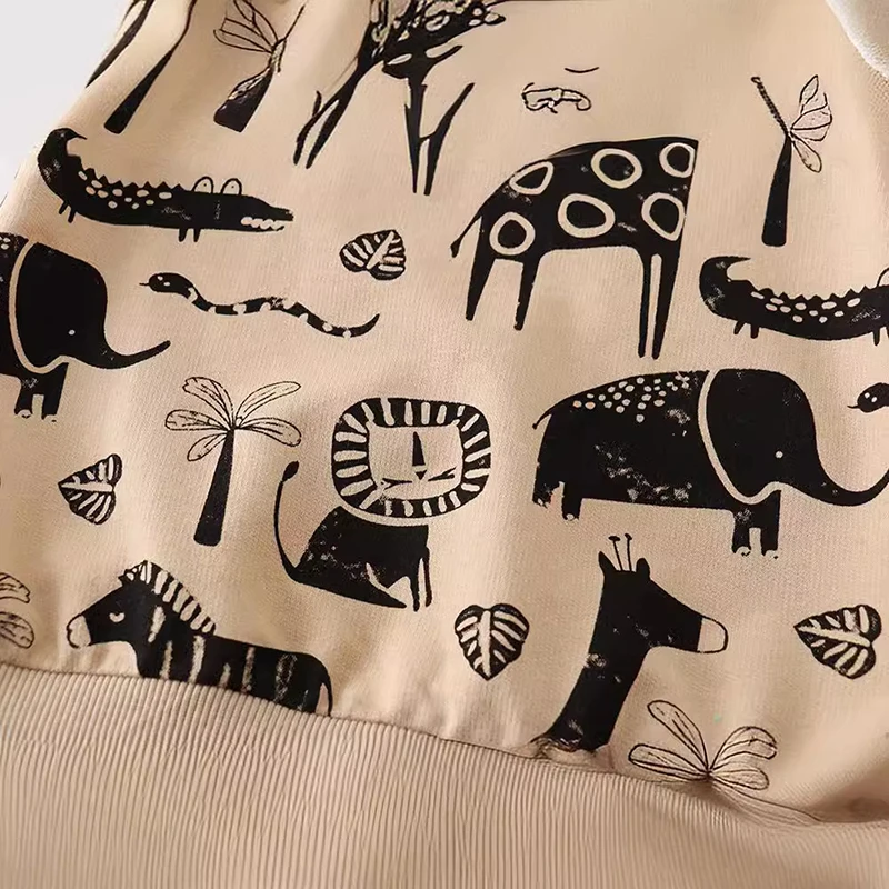 New Baby Boys Tops Kids Clothes Children's Clothing Autumn 2025 Spring Cartoon Animals Infants Sweatshirts Hoodie