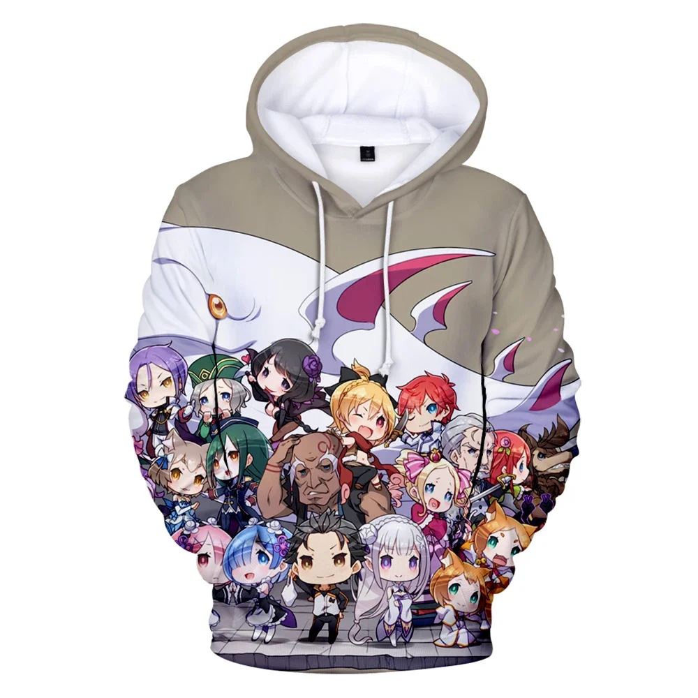 

High Quality 3D Print Re:zero-INFINITY 3D Hoodie Pullovers Boys/girls Cute Emilia 3D Hoodie Pullover Multicoloured Men/women Clo