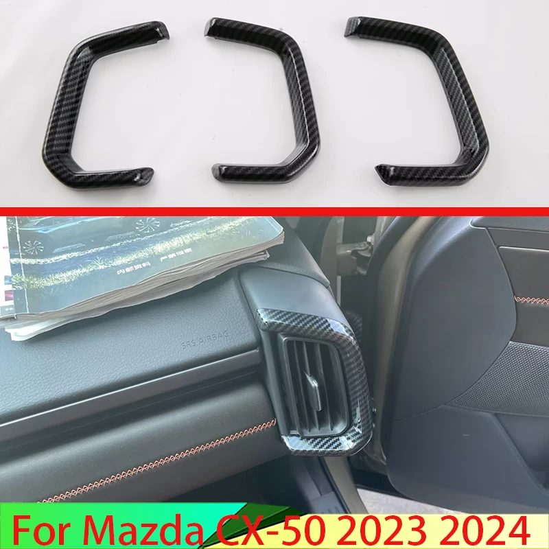 

Для Mazda CX-50 2023 2024 автомобильные аксессуары Стильная крышка из углеродного волокна для вентиляционного отверстия фоторамка украшение для формования