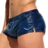 Mens Swim Shorts Slim Fit Glossy Swimming Trunks Bottoms Low Rise Sides Slit Shorts Vacation Beach Pool Party Nightclub Costumes 3