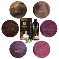 Shampoing de coloration instantanée 3 en 1, couleur noire naturelle, pour hommes et femmes, bricolage, teinture pour cheveux, soins de coloration marron à base de plantes, 500ml 3