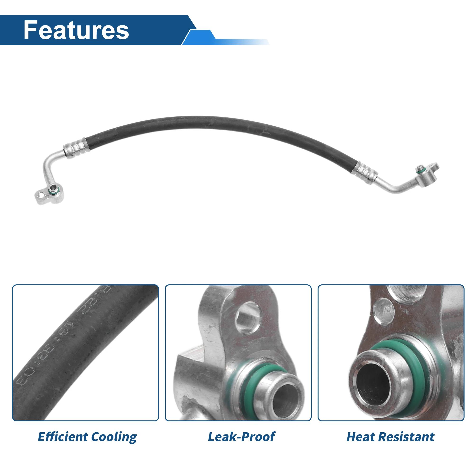 สายยางน้ำยาแอร์ UXCELL สำหรับรถยนต์ฮุนได ทูซอน ปี 2004-2009 สายแรงดัน ท่อแอร์ หมายเลข 977622E100 ยาง 1