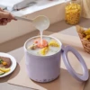 Mini Rice Cooker Multifunction Skillet 1L Noodle Cooking Pot Egg Omelette Frying Pan Hotpot Baby Food Stew Cup Soup Heater 1