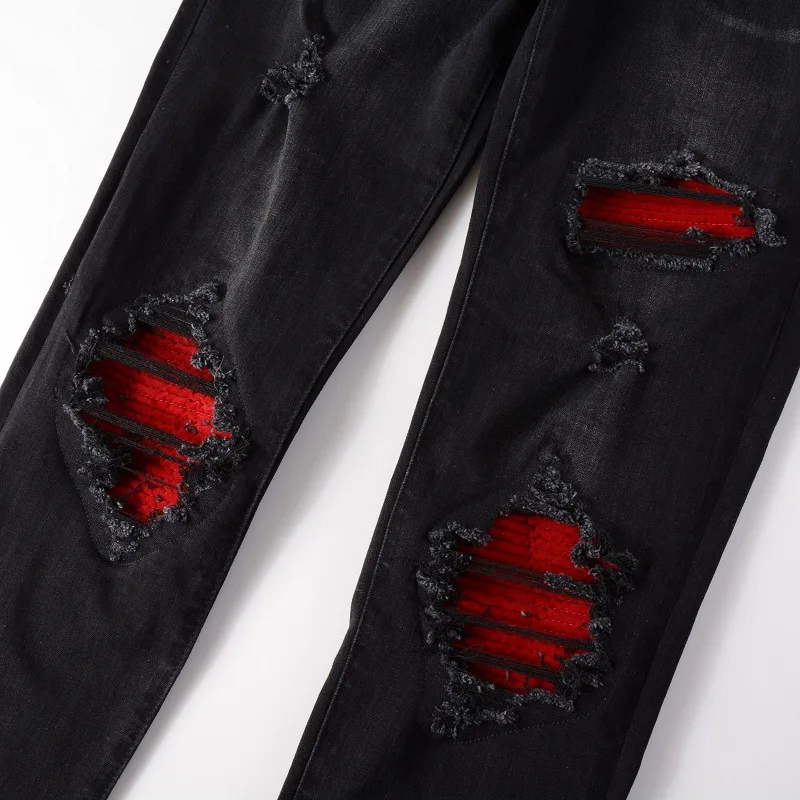 European and American Fashion Street Fashion Patch Jeans High Street Fashion Men Slim Jeans Jeans for Men 4