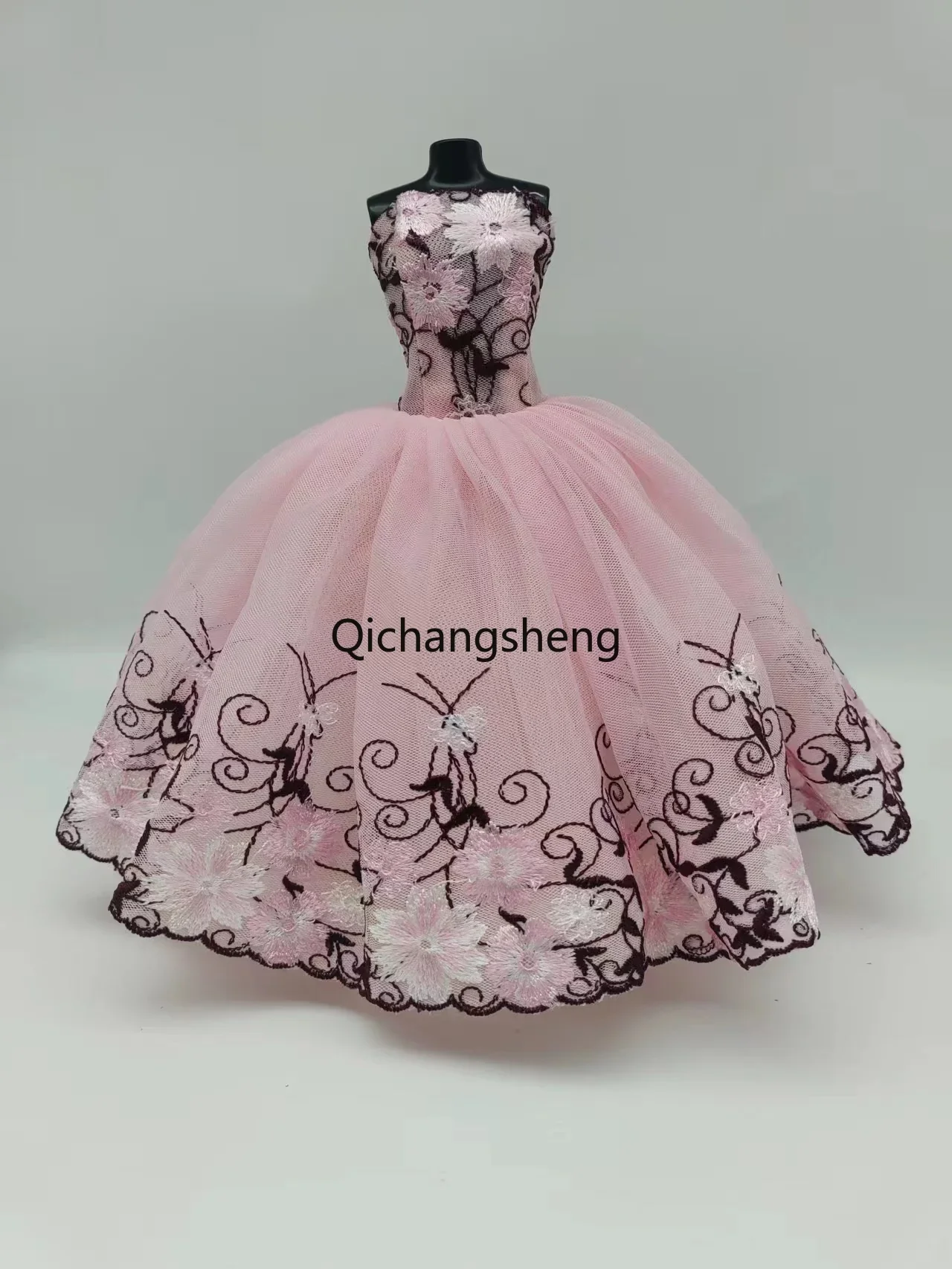 

1/6 Doll Clothes Pink Floral Lace Princess Dress for Barbie Dolls Accessories for Barbie Outfits Wedding Gown Kids Toys 11.5"