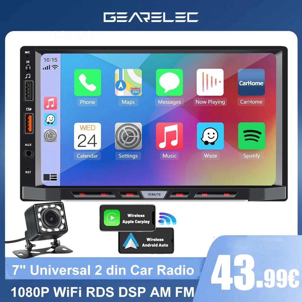 2 Din Autoradio Android 11 Carplay Car Multimedia Player 7 "Autoradio Universale Per Volkswagen Nissan Hyundai Toyota Autoradio