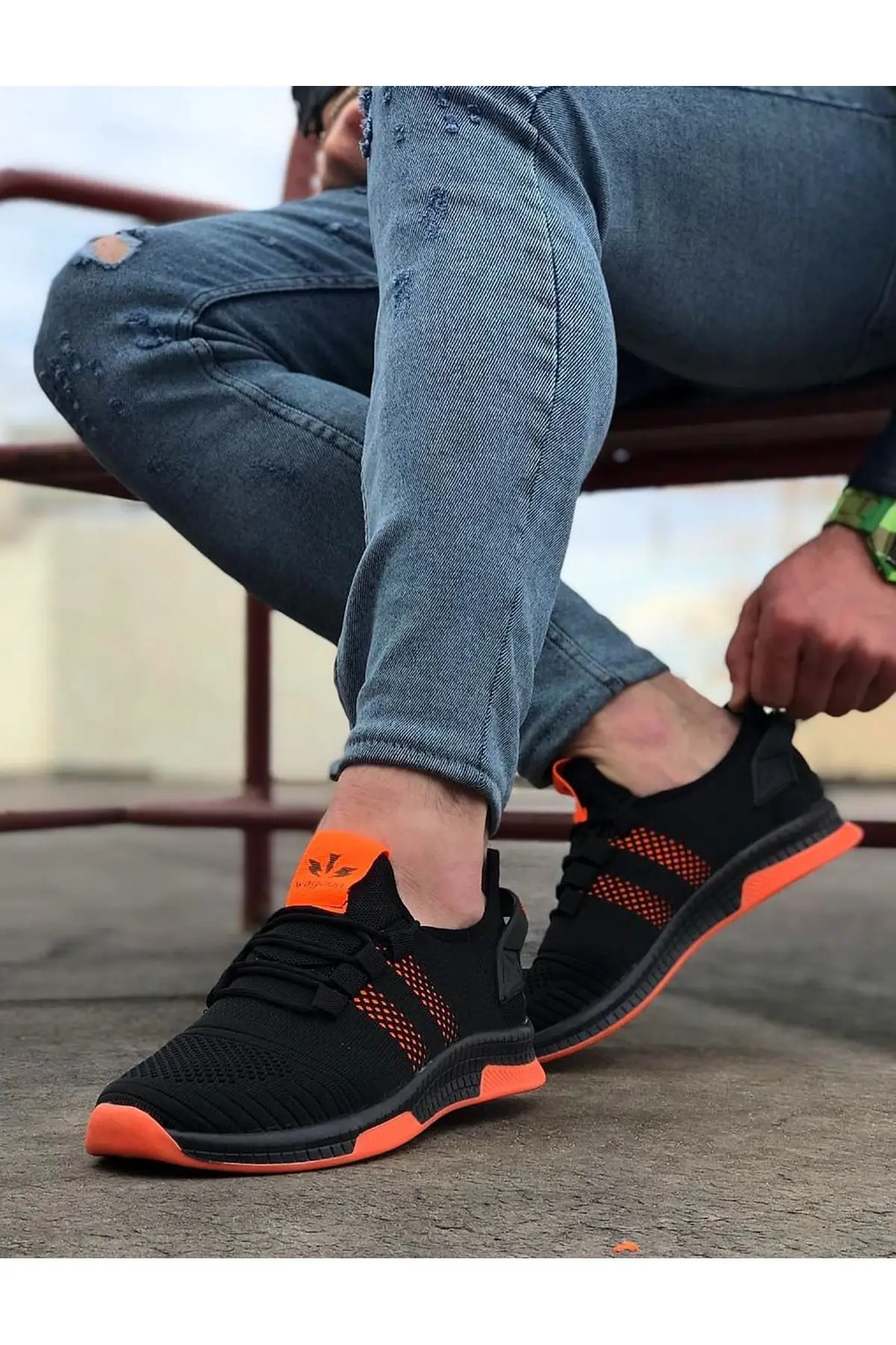 Originele Ontwerp WG101 Zwart Oranje Heren Sport Schoenen| | - AliExpress