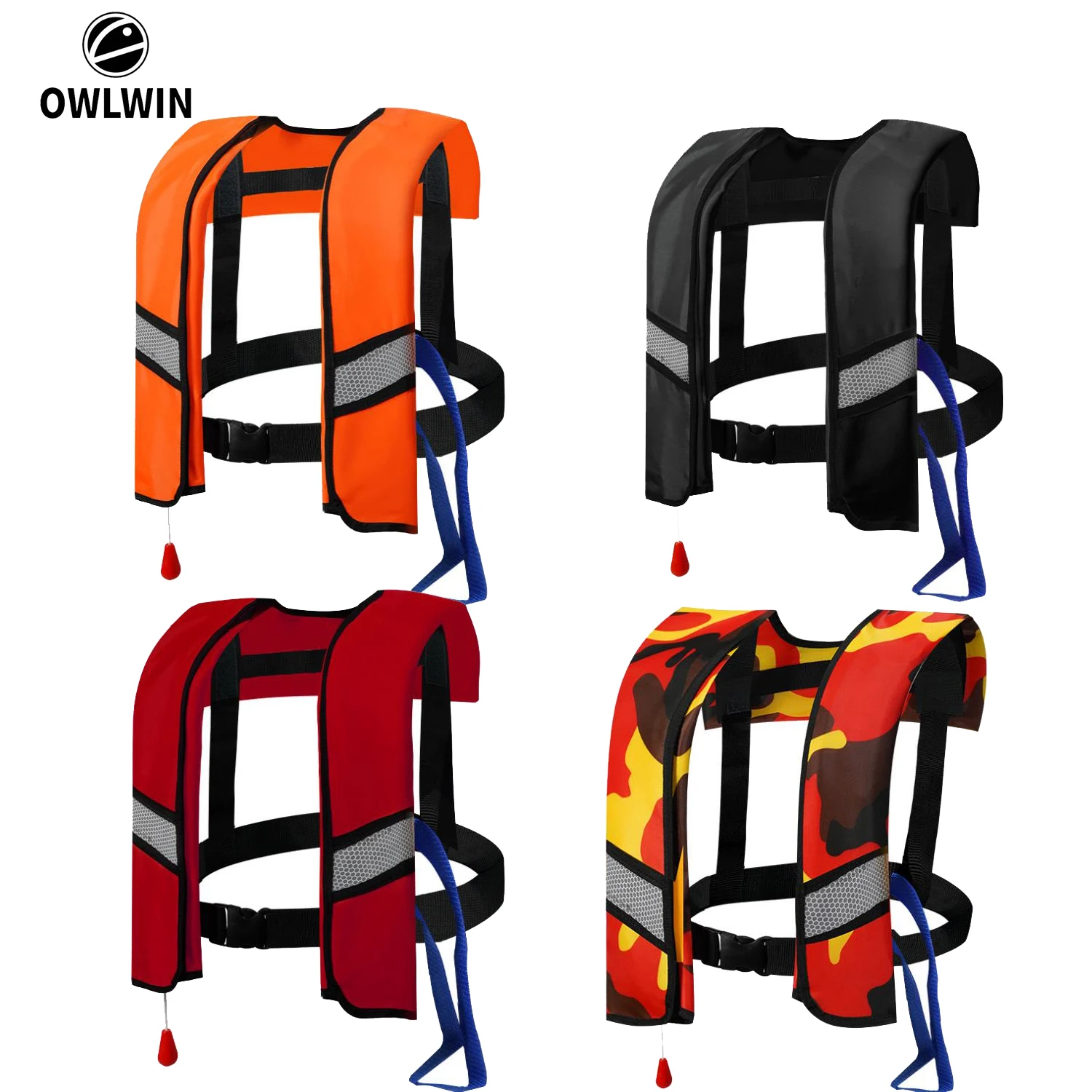 

Automatic Inflatable life jacket fishing portable swimming professional boating rescue water work light sea boat No CO2