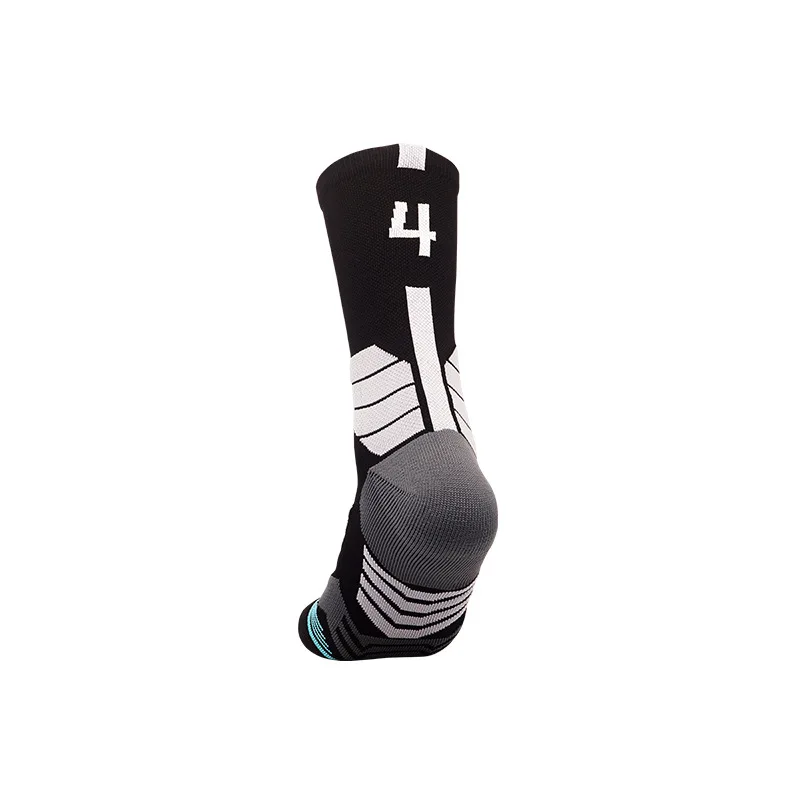 Digital basketball socks men's thickened towel bottom professional sports socks, women's elite mid-cut high-top socks