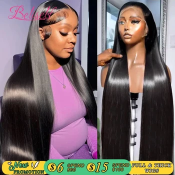 HD Transparent Lace Front Human Hair Wig 13x4 13x6 Straight Frontal Wig Pre Plucked 5x5 HD Lace Closure Wig Beliself Hair