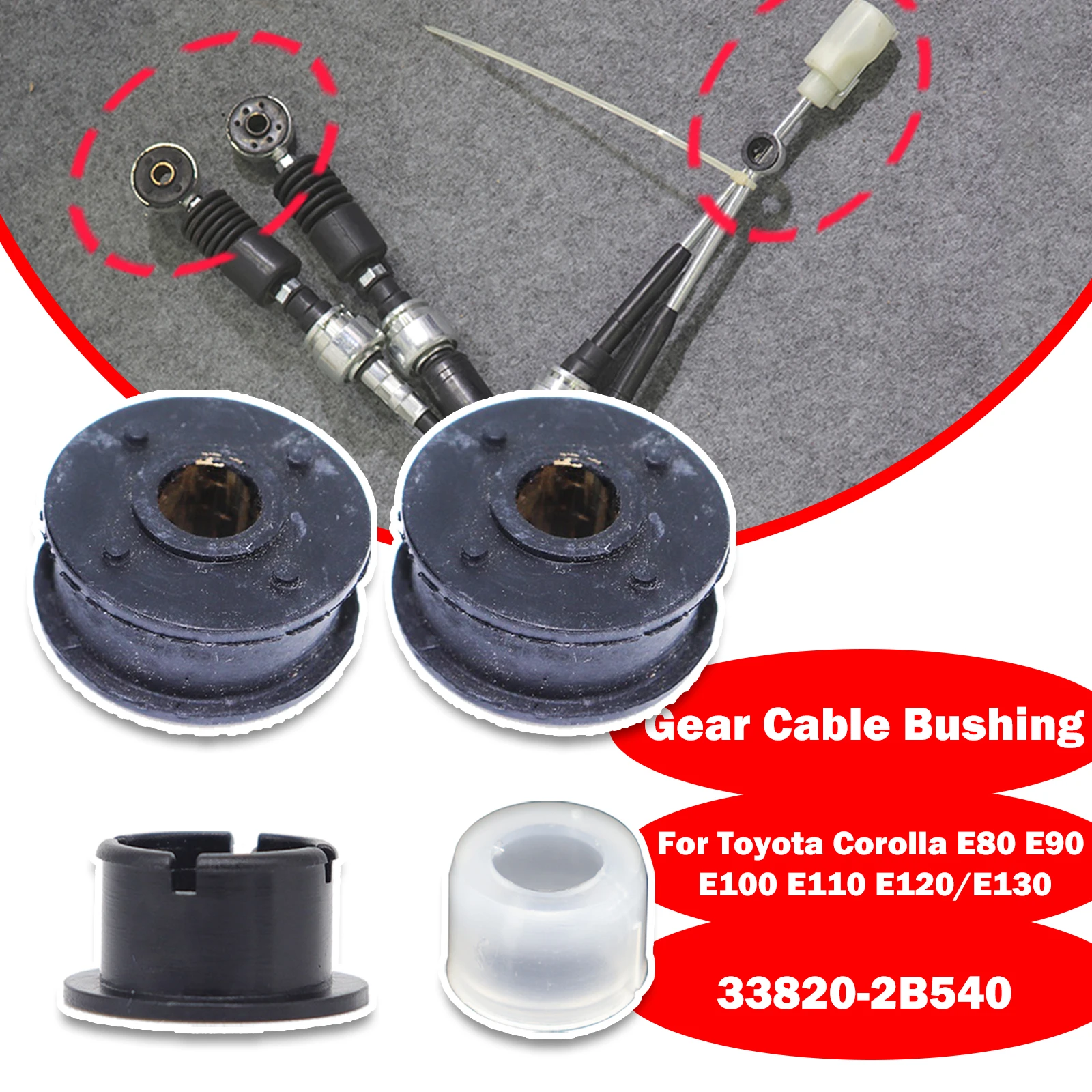 Car Manual Gear Shift Selector Lever Linkage Cable End Rod Connector Shifter Bushing For Toyota Corolla E80 E90 E100 E110 E120