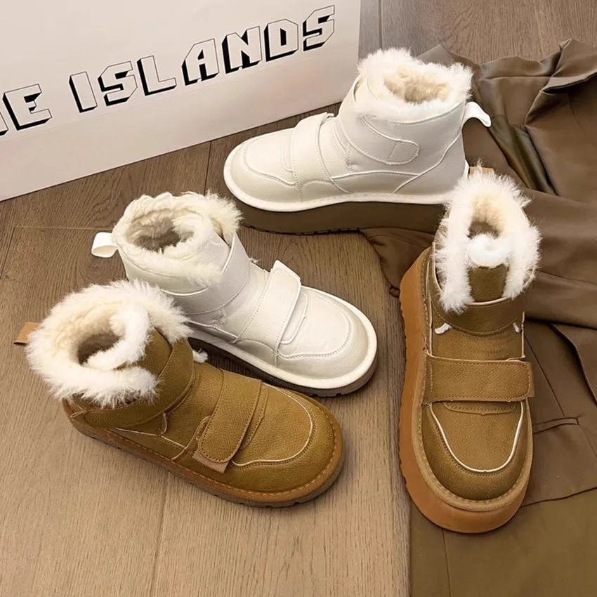 2024 New Arrived Women Snow Shoes Black Women Ankle Boots Solid Ladies Shoes For Female Warm Plush Winter Fashion Casual Shoes