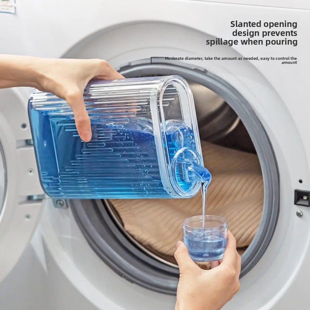 Transparent Fabric Detergent Dispenser Powder Liquid Washing Laundry Room Organization Washing Liquid Jar Container Rectangle