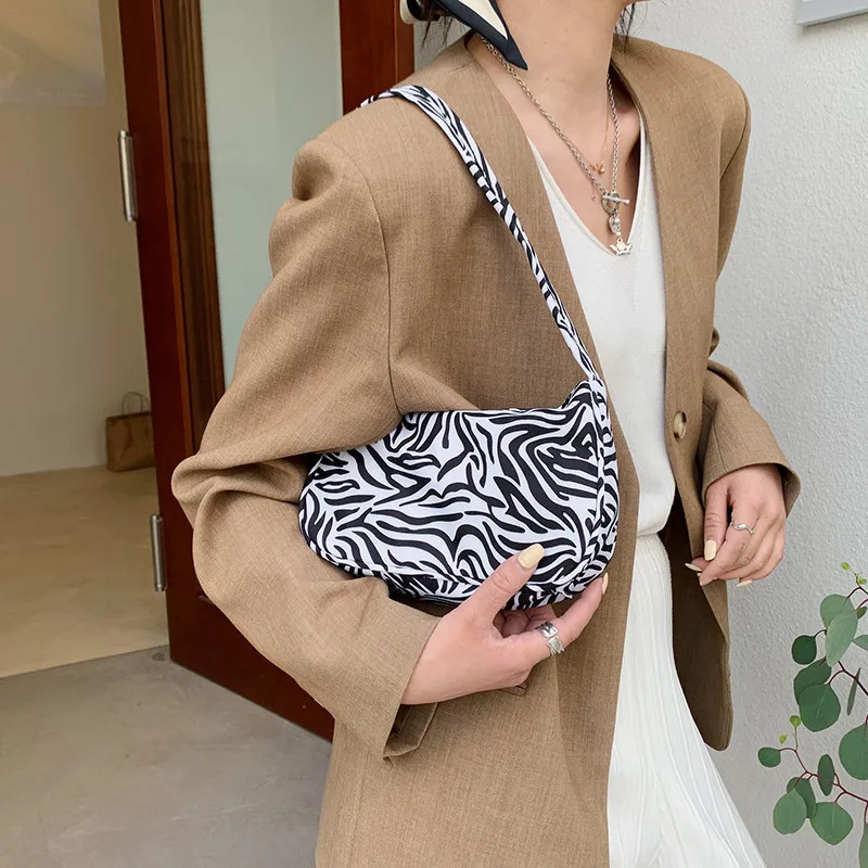 Borsa a spalla donna stampa animale piccola borsa nylon a mano_voghion.com