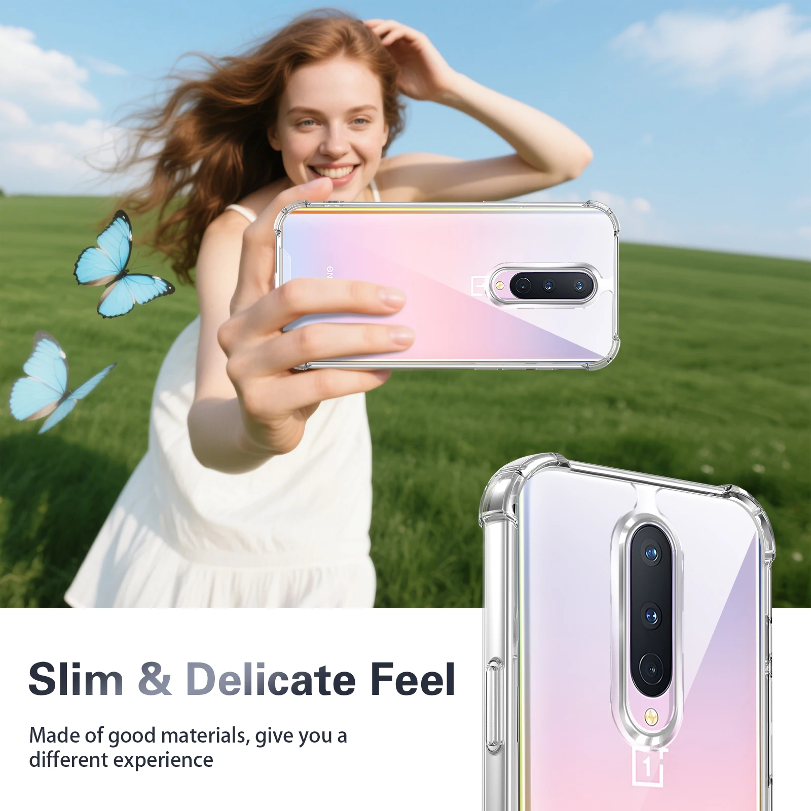 Clear Silicone Bumper Airbag Back Cover with Hard Matte Finish