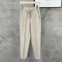 Men's Clothing Smart Casual Ankle-Length Trousers Non-Woven Lightweight Comfortable Office Dress Pants for Spring Autumn Pants