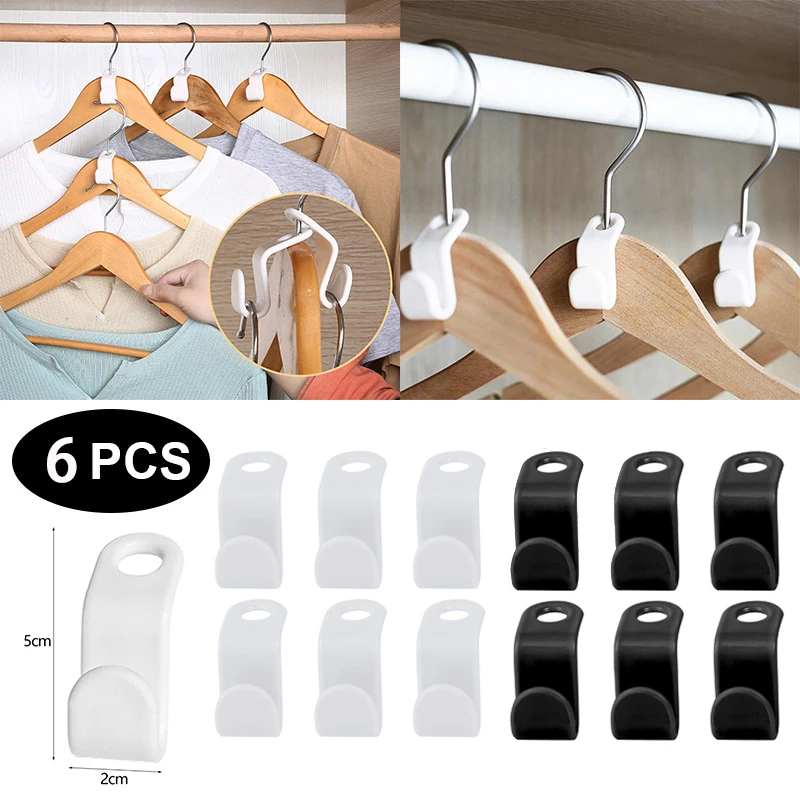 6pcs Mini Clothes Hanger for Closet Connector Hooks Cascading Plastic  Wardrobe Coat Organizer Rack Holder Space Saving - AliExpress