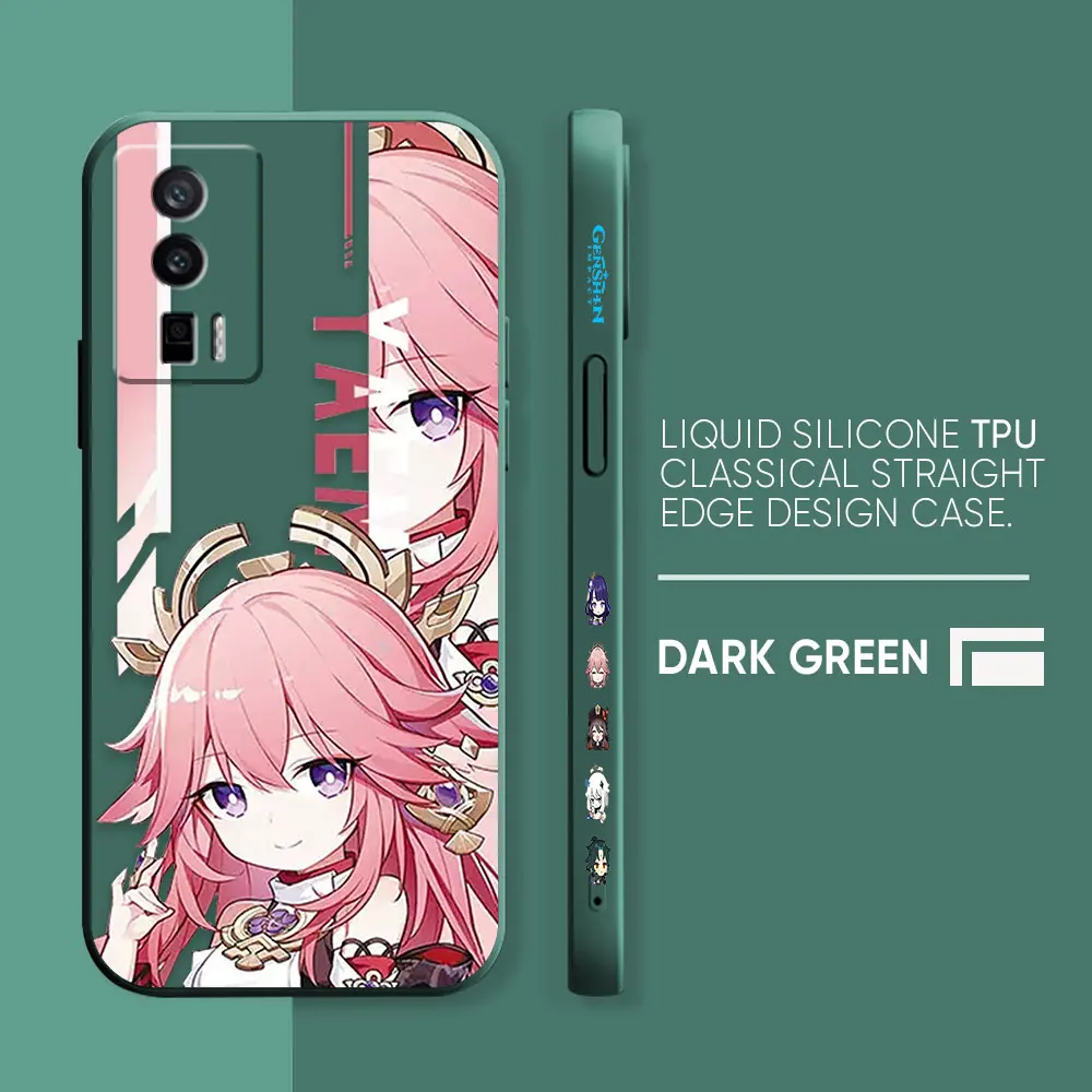 Case For Redmi K60E K50 K40S K40 K30 K20 10C 9 8A 8 10 Pro 4G 5G Colour Simple Liquid silicone Case Hot Game Genshin impact