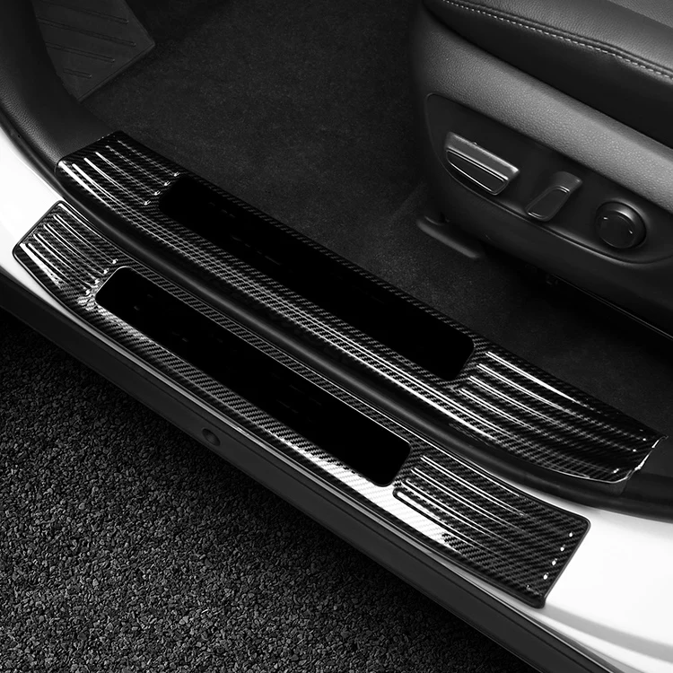 Stainless Steel Outer Door Sill Scuff Plate Guard Sills Protector Trim