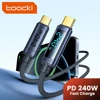 Toocki 240W USB C Cable PD3.1 Fast Charge Type C To Type C Display Cable For iPhone 15 16 Pro Max Xiaomi 12 Samsung S23 Macbook