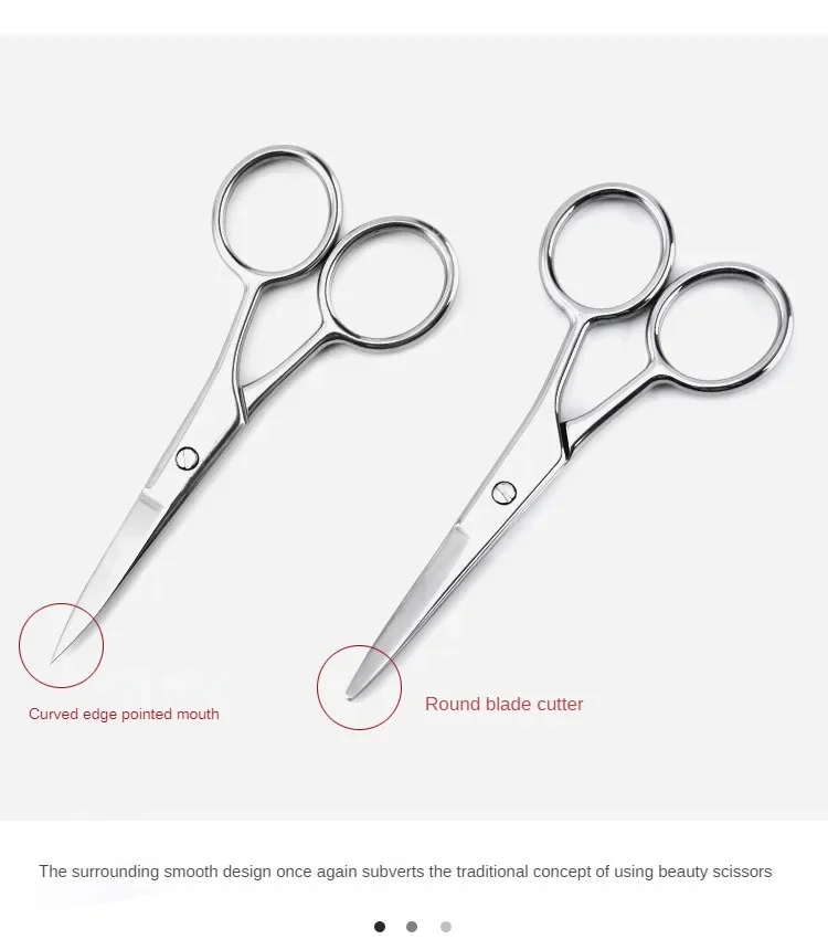 Description Picture 4 of itemStainless Steel Round Head Nose Hair Scissors Makeup Eyebrows Small Scissors Beard Scissors Beauty Tools Makeup Tools 가위