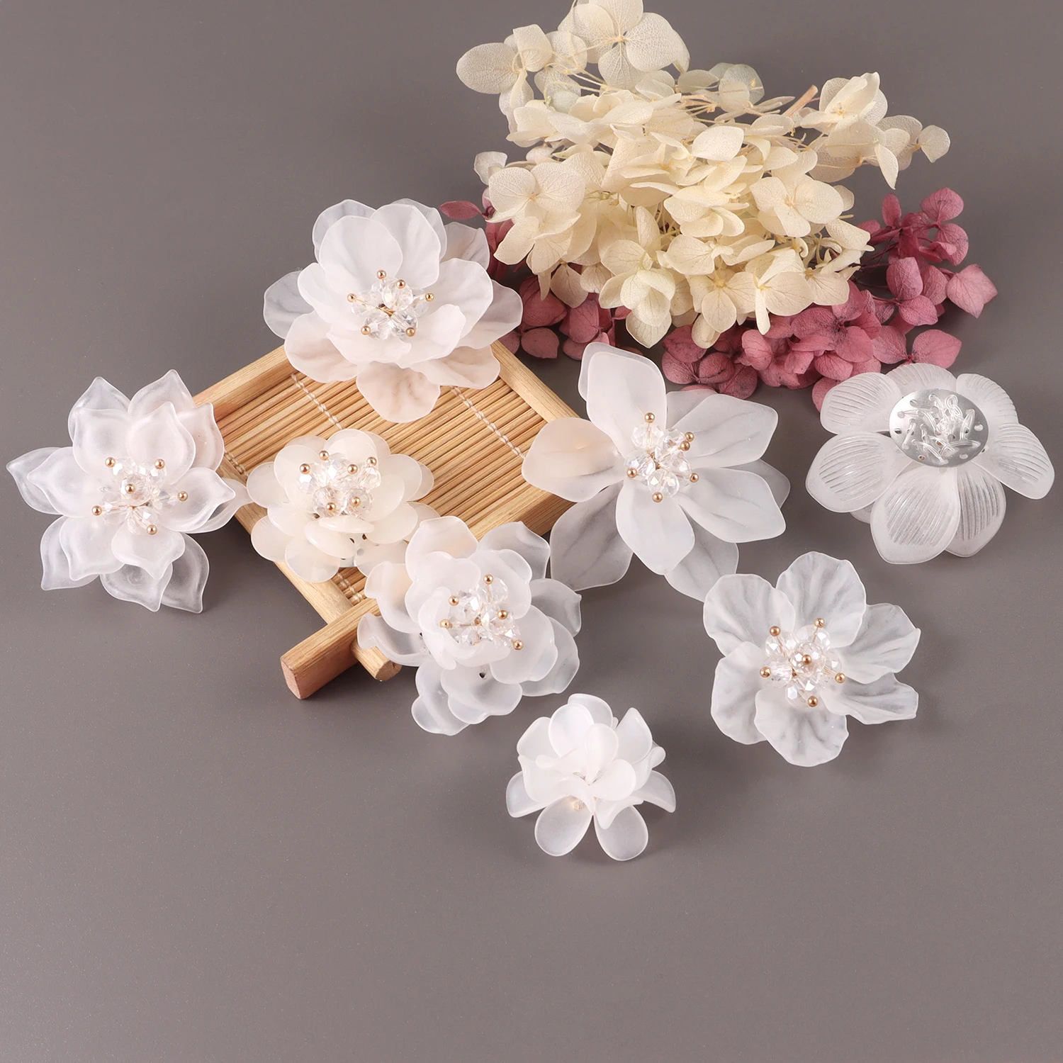 아크릴 모조 진주 꽃 꽃잎 모양 패치 웨딩 의류 장식 DIY 공예품 쥬얼리 제작 액세서리