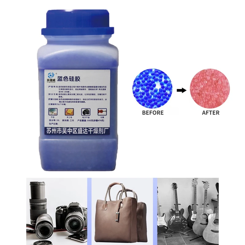 Reusable Silica Gel Beads Moisture Absorber Beads Colorchanging Silica
