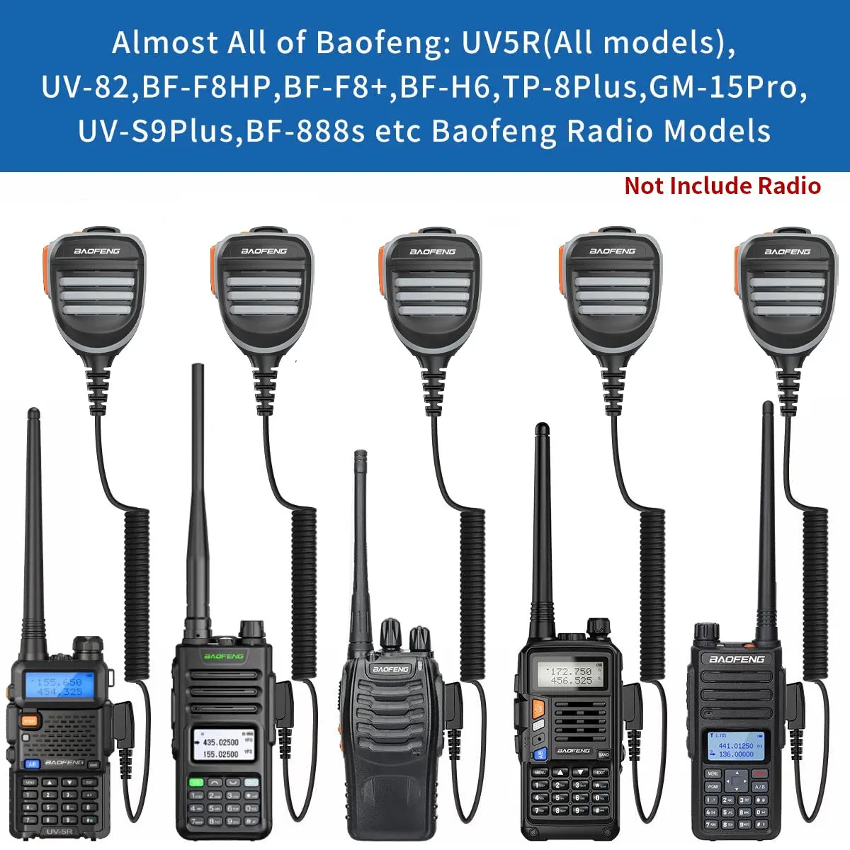 Baofeng UV K5 Microphone Speaker MIC walkie talkie microphone For Baofeng UV 5R 82 888S 21 17 GPS 13 16 18 S9 Quansheng K5 5R Plus Walkie Talkie