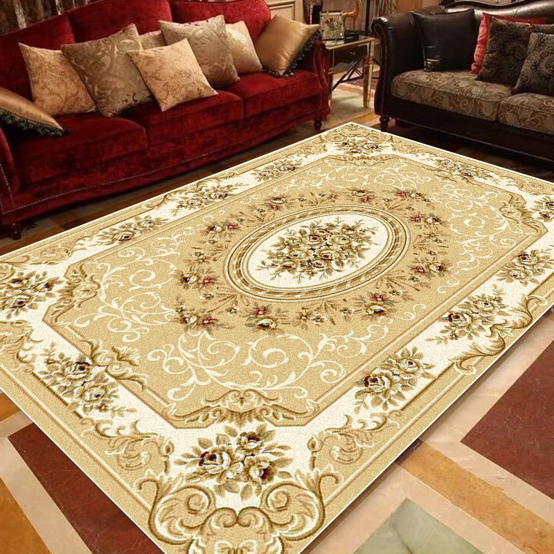 American Style Retro Persian Carpet Home Bedroom Luxury Decoration Non-slip Rugs Living Room Sofa Coffee Table Side Washable Mat 3
