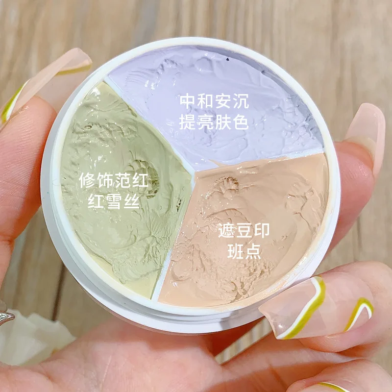 Cover Master Tricolor Concealer with Brush Face Basic Contour Palette Cover Up Flaw Spots Pimples Dark Circles Waterproof Makeup 5