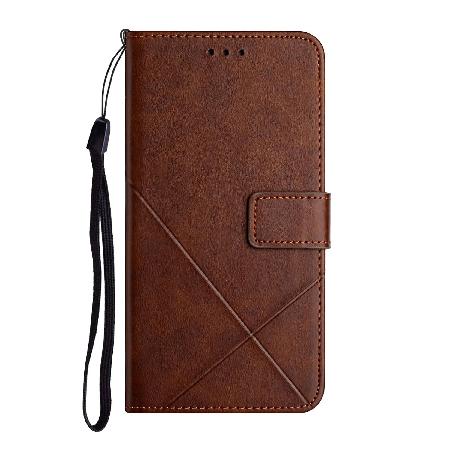 Vintage Magnetic Leather Wallet Phone Case with Flip Stand and Book Cover Design