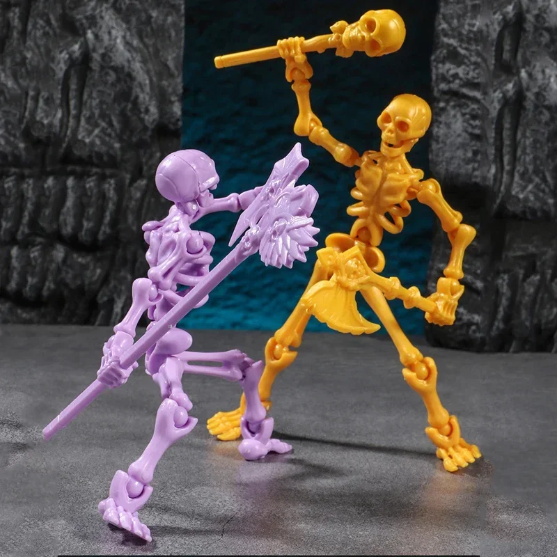 Three-Dimensional Skull Model Assembly Toys Multi-Articulable Skull and Bone Puppet Decoration Action Figures Anime Gifts Games