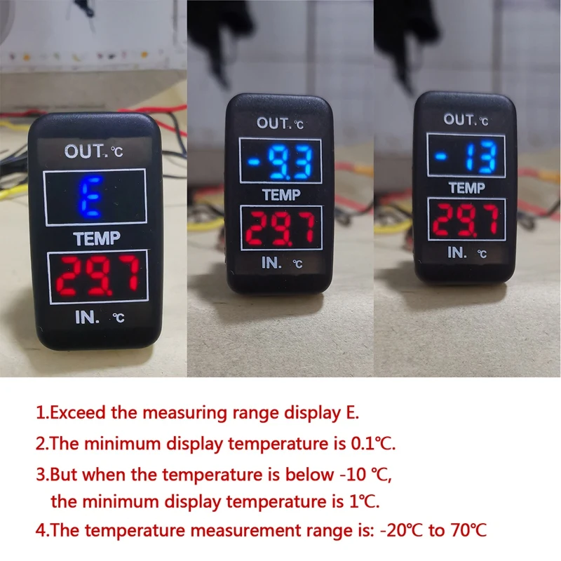 Car Interior And Exterior Temperature Display Dual Temperature Sensor