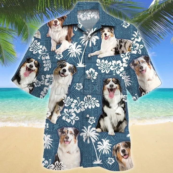 

Australian Shepherd Dog Lovers 3D All Over Printed Hawaiian Shirt Men's For Women's Harajuku Casual Shirt Unisex